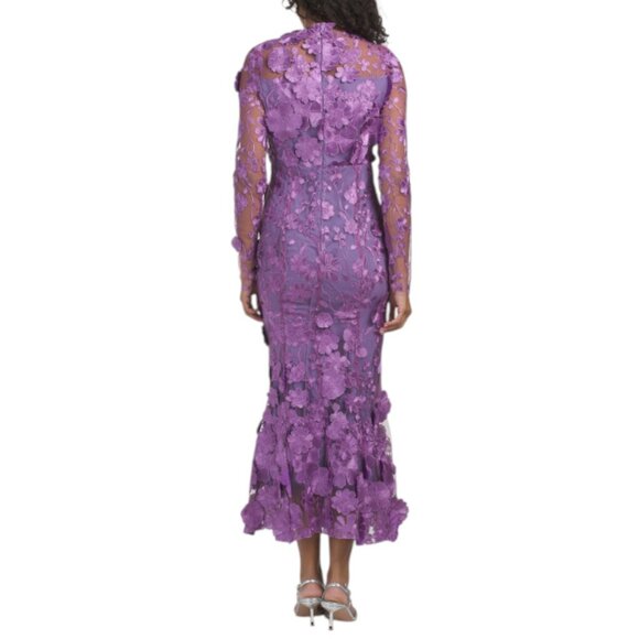 DALIA MACPHEE Long Sleeve 3d Floral Gown - Picture 2 of 3